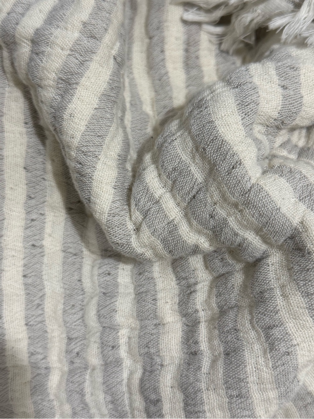 Light Gray and Cream Striped Knit Throw Blanket
Portugal